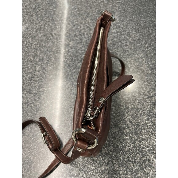 B. Makowsky Small Rich Brown Leather Crossbody/Shoulder Bag Great Quality - Picture 6 of 10